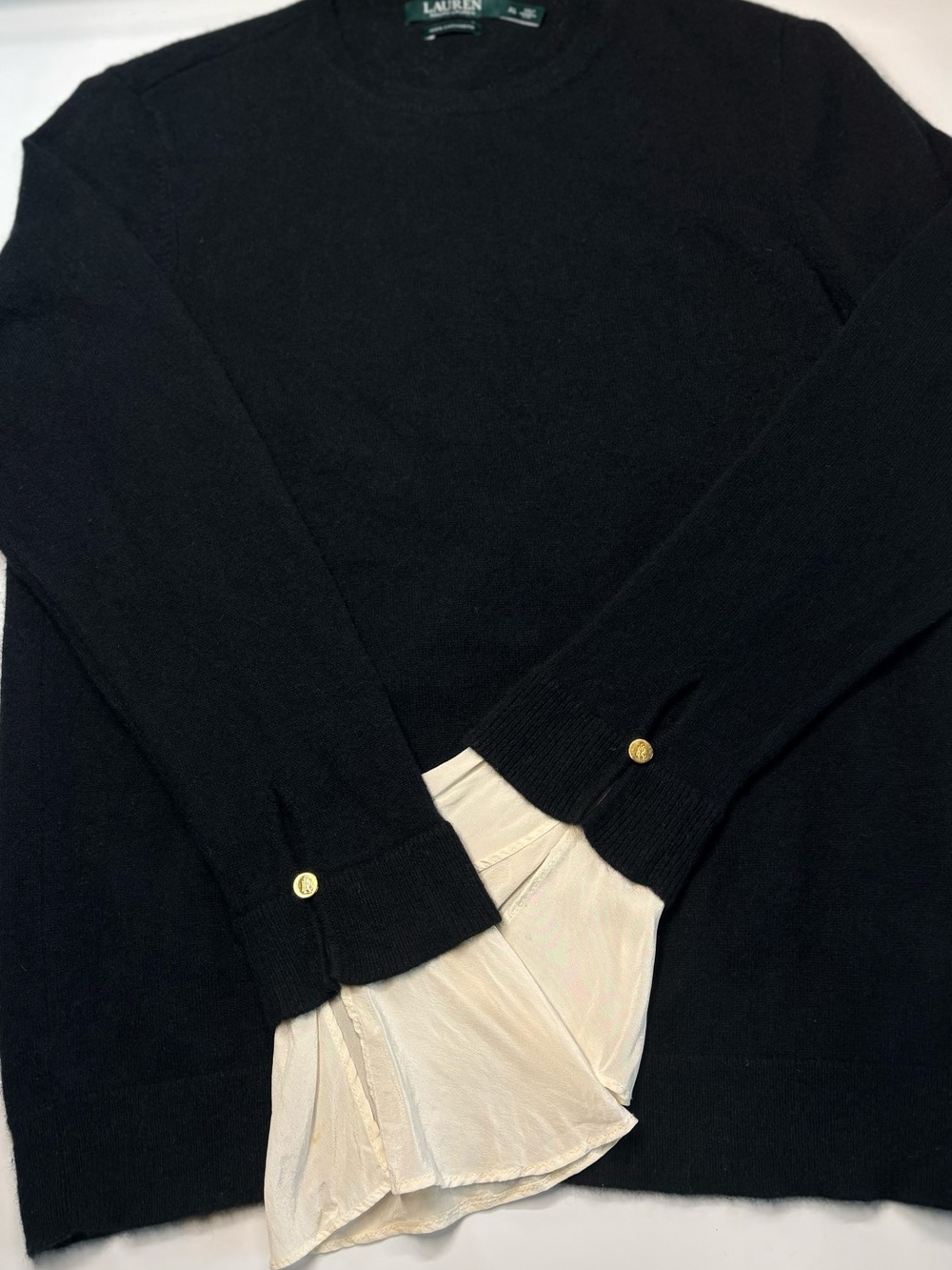 Ralph Lauren Black Scoop Neck Sweater